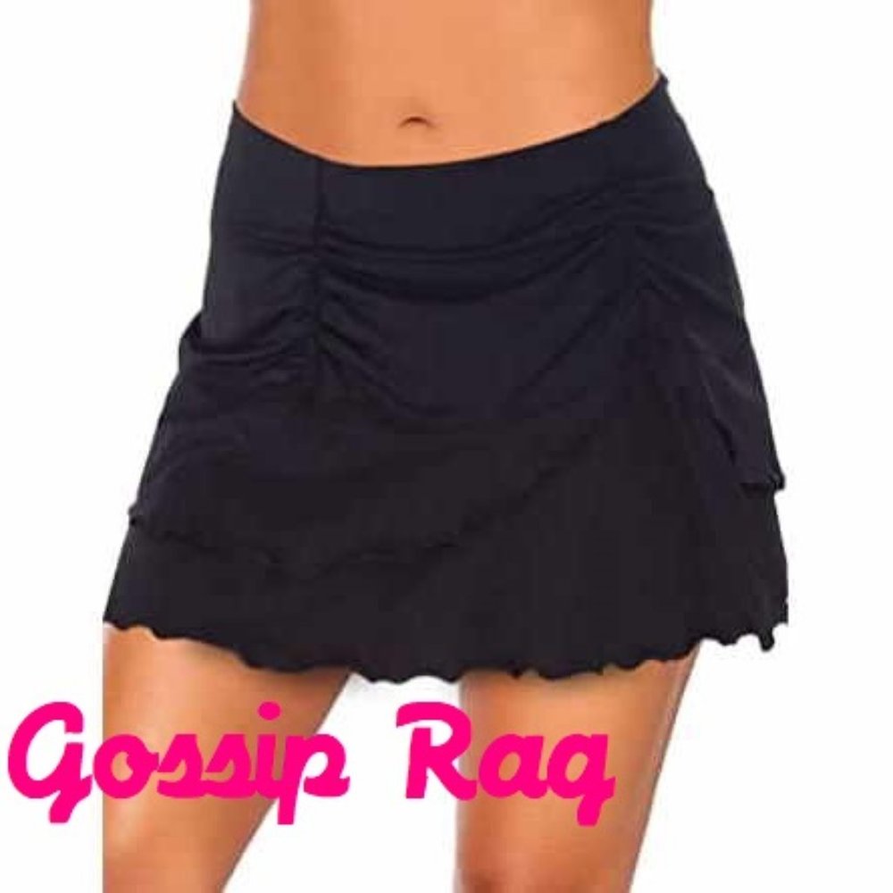 NEW sexy black swimsuit coverup swim skirt nwt